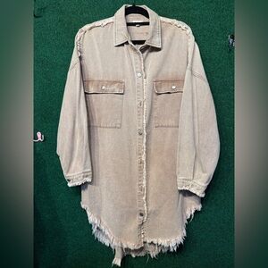 257 NWOT POL Tan Denim Jacket